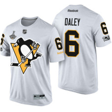 Pittsburgh Penguins #6 Trevor Daley White 2017 Stanley Cup Champions Limited T-shirt