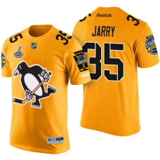 Pittsburgh Penguins #35 Tristan Jarry Gold 2017 Stanley Cup Champions Limited T-shirt With Stadium Series