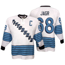 Pittsburgh Penguins Jaromir Jagr #68 White First Of Three Historic Throwback Jersey