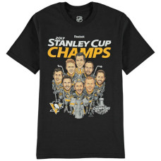 Youth Pittsburgh Penguins Black 2017 Stanley Cup Champions Caricature T-Shirt