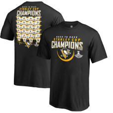 Youth Pittsburgh Penguins Black 2017 Stanley Cup Champions Rebound Roster T-Shirt