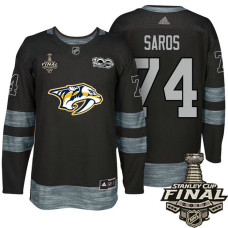 Nashville Predators #74 Juuse Saros Black 2017 Stanley Cup Final 100th Classic Limited Fashion Jersey