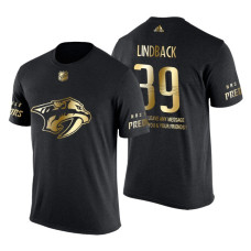 Nashville Predators Anders Lindback Gold Limited with Message T-Shirt Black