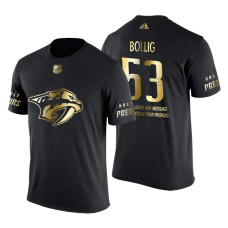 Nashville Predators Brandon Bollig Gold Limited with Message T-Shirt Black