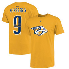 Nashville Predators Filip Forsberg #9 Gold Name & Number T-Shirt