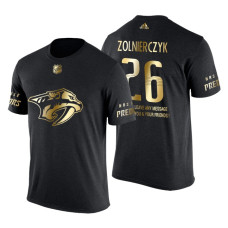 Nashville Predators Harry Zolnierczyk Gold Limited with Message T-Shirt Black