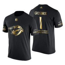 Nashville Predators Troy Grosenick Gold Limited with Message T-Shirt Black