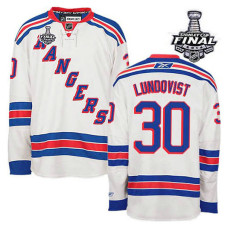 New York Rangers Henrik Lundqvist #30 White 2014 Stanley Cup Away Jersey