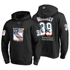 New York Rangers #39 Matt Beleskey Banner Wave USA Flag with Message Black Hoodie