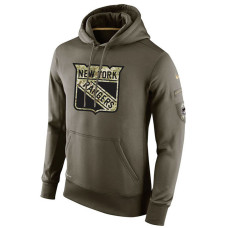 New York Rangers Olive Salute To Service Pullover Hoodie