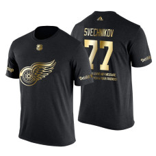 Detroit Red Wings Evgeny Svechnikov Gold Limited with Message T-Shirt Black