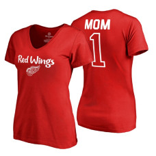 Detroit Red Wings 2018 Fanatics Mother's Day Number 1 Mom T-Shirt Red