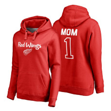 Detroit Red Wings 2018 Fanatics Mother's Day Number 1 Mom Pullover Hoodie Red