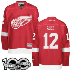 Detroit Red Wings #12 Sid Abel Red 100 Greatest Player Jersey