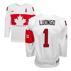 Canada Team Roberto Luongo #1 White Home Premier Olympic Jersey