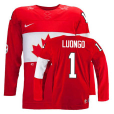 Women's Canada Team Roberto Luongo #1 Red Away Premier Olympic Jersey