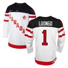 Canada Team Roberto Luongo #1 White 100th Anniversary Premier Olympic Jersey