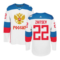 Russia Team 2016 World Cup of Hockey #22 Nikita Zaitsev White Premier Jersey