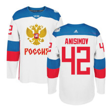 Russia Team 2016 World Cup of Hockey #42 Artem Anisimov White Premier Jersey