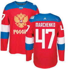 Russia Team 2016 World Cup of Hockey #47 Alexey Marchenko Red Premier Jersey