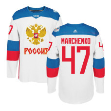 Russia Team 2016 World Cup of Hockey #47 Alexey Marchenko White Premier Jersey