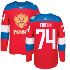 Russia Team 2016 World Cup of Hockey #74 Alexei Emelin Red Premier Jersey