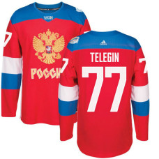 Russia Team 2016 World Cup of Hockey #77 Ivan Telegin Red Premier Jersey