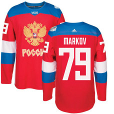 Russia Team 2016 World Cup of Hockey #79 Andrei Markov Red Premier Jersey