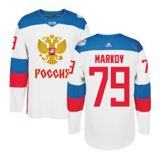 Russia Team 2016 World Cup of Hockey #79 Andrei Markov White Premier Jersey