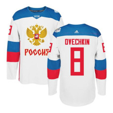 Russia Team 2016 World Cup of Hockey #8 Alex Ovechkin White Premier Jersey