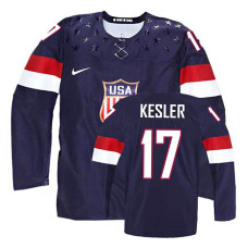 Women's USA Team Ryan Kesler #17 Navy Blue Away Premier Olympic Jersey