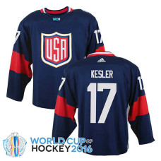 USA Team Ryan Kesler #17 Navy Blue 2016 World Cup Jersey