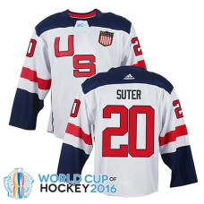 USA Team Ryan Suter #20 White 2016 World Cup Jersey