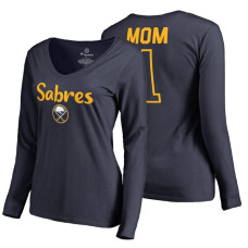 Buffalo Sabres 2018 Fanatics Mother's Day Number 1 Mom long sleeve T-Shirt Navy