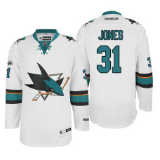 San Jose Sharks #31 Martin Jones White 2017 Draft New-Outfitted Player Premier Jersey