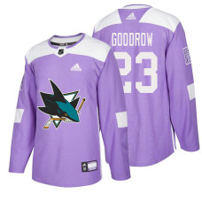 San Jose Sharks #23 Barclay Goodrow Purple Hockey Fights Cancer Authentic Jersey