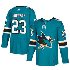 San Jose Sharks #23 Teal Authentic Home Barclay Goodrow Jersey