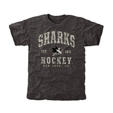 San Jose Sharks Black Camo Stack Tri-Blend T-Shirt