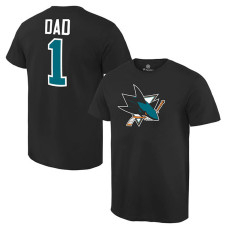 San Jose Sharks Black Number One Dad T-Shirt