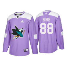 San Jose Sharks #88 Brent Burns Purple 2018 Adidas Authentic Hockey Fights Cancer Jersey