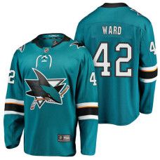 San Jose Sharks #42 Breakaway Player Joel Ward Jersey Teal