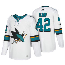 San Jose Sharks #42 Joel Ward White 2018 New Season Team Road Jersey