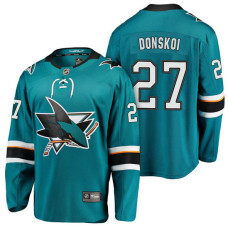 San Jose Sharks #27 Breakaway Player Joonas Donskoi Jersey Teal