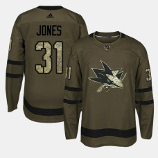 San Jose Sharks #31 Camo Salute To Service Martin Jones Jersey