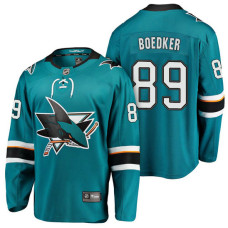 San Jose Sharks #89 Breakaway Player Mikkel Boedker Jersey Teal