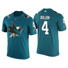 San Jose Sharks Teal Brenden Dillon #4 2018 Adidas New Season Shirsey T-shirt