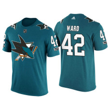 San Jose Sharks Teal Joel Ward #42 2018 Adidas New Season Shirsey T-shirt