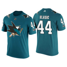 San Jose Sharks Teal Marc-Edouard Vlasic #44 2018 Adidas New Season Shirsey T-shirt