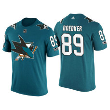 San Jose Sharks Teal Mikkel Boedker #89 2018 Adidas New Season Shirsey T-shirt