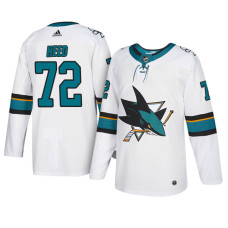 San Jose Sharks #72 White Authentic Away Tim Heed Jersey